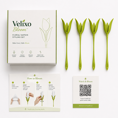 Velixo Bloom™ | Floral Napkin Styling Set