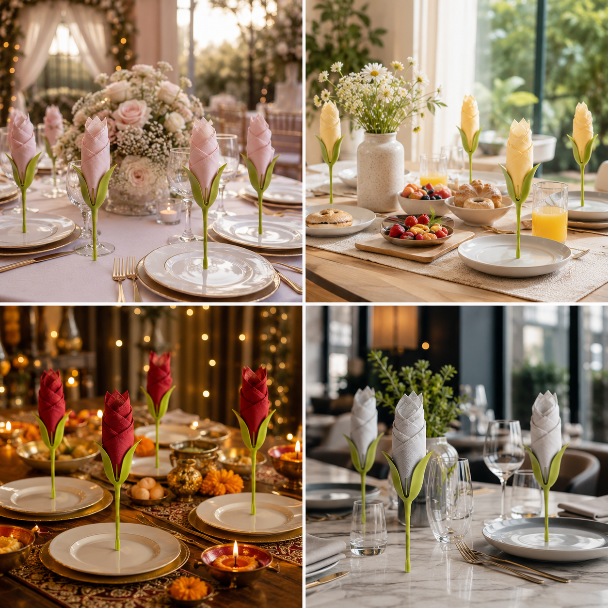Velixo Bloom™ | Floral Napkin Styling Set