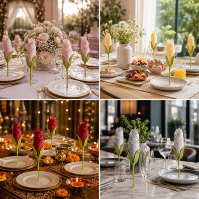 Velixo Bloom™ | Floral Napkin Styling Set