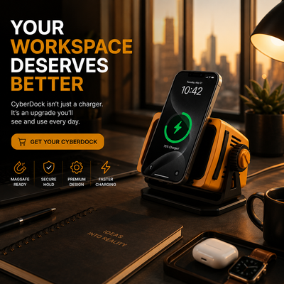Velixo CyberDock™ | Premium MagSafe Desk Artifact