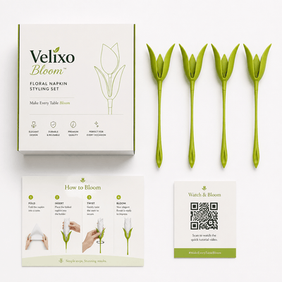 Velixo Bloom™ | Floral Napkin Styling Set