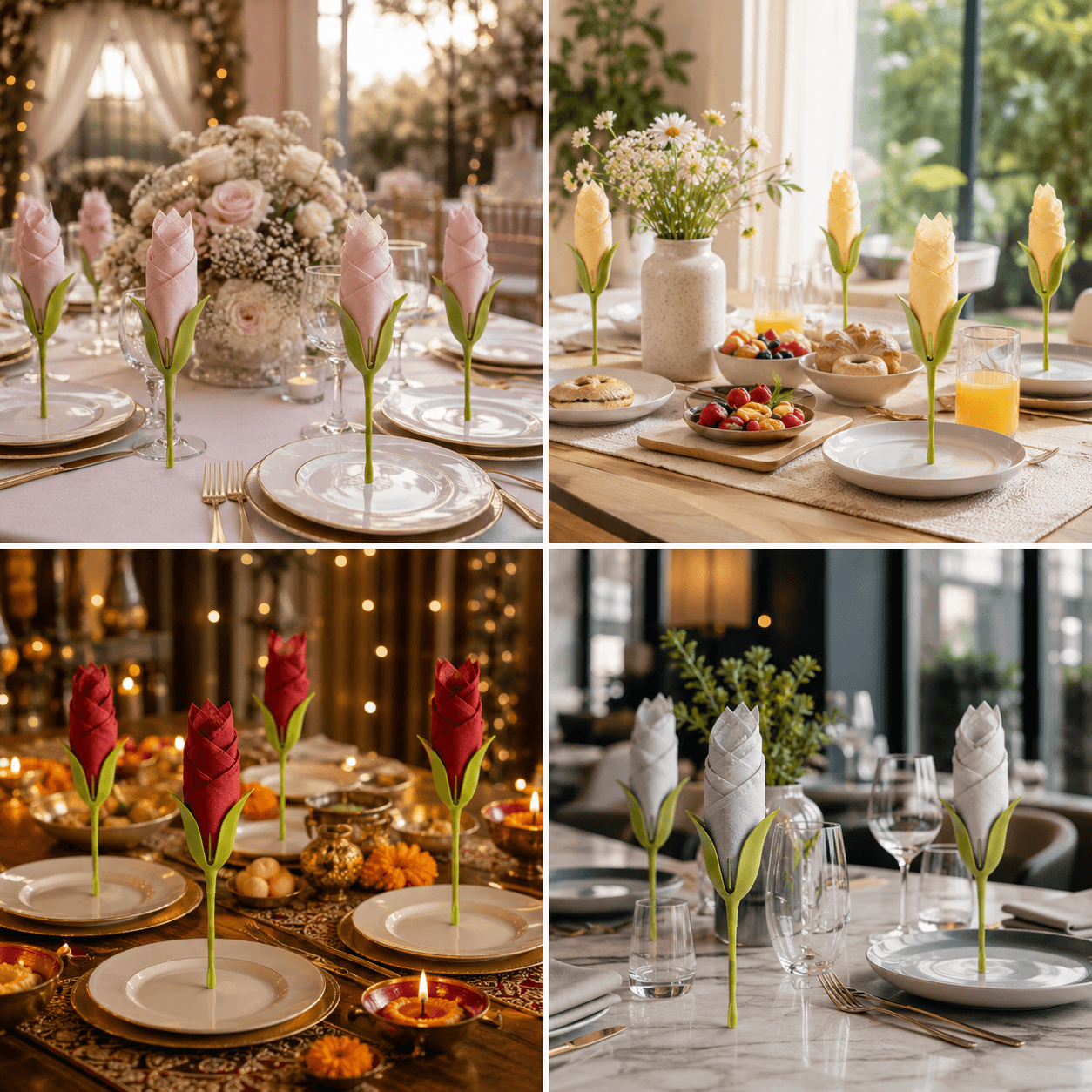 Velixo Bloom™ | Floral Napkin Styling Set