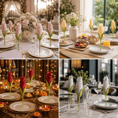 Velixo Bloom™ | Floral Napkin Styling Set